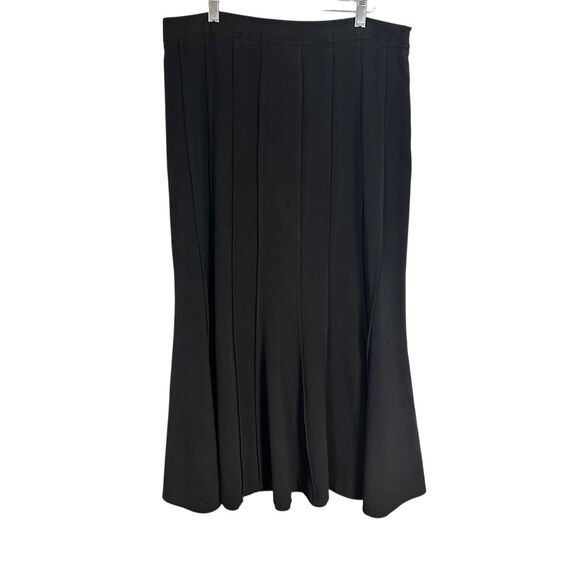 Studio London Womens Size 10 Black Pleated Midi Skirt Academia Preppy Office - Picture 1 of 6